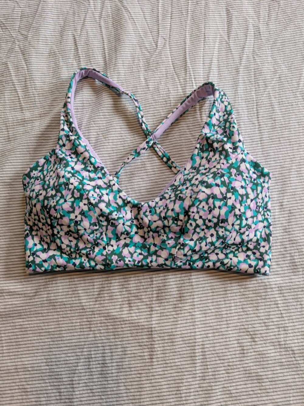 Athleta Floral Print Bikini Top Small D/DD